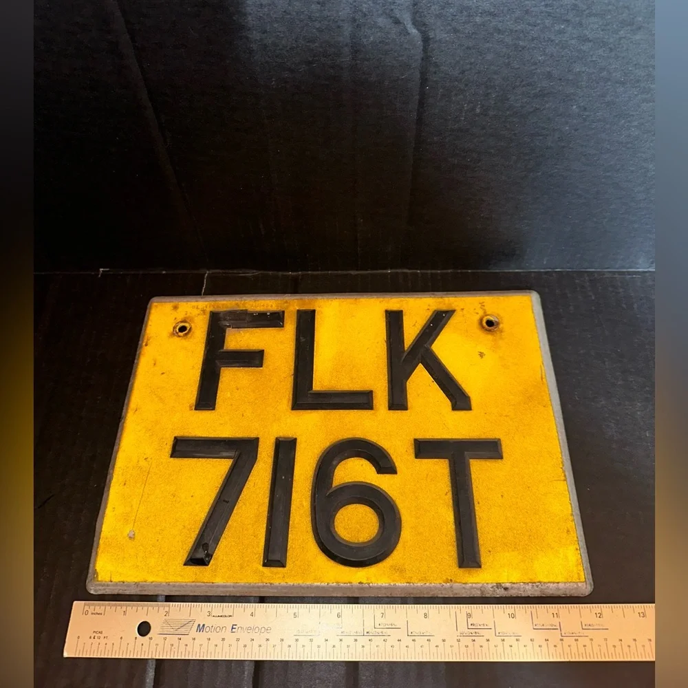 Wall Art European License Plate?  Estate Item. FLK 716T